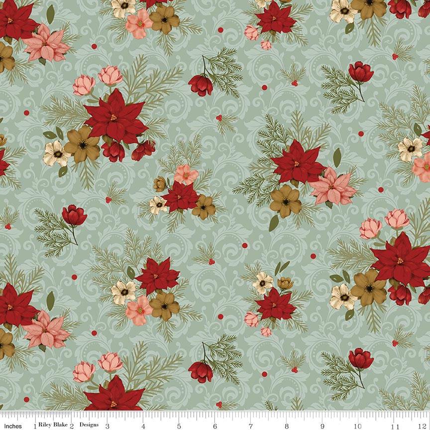 Christmas Greetings Floral Sage