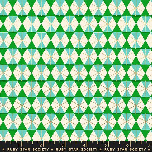 Ruby Star Society: Merry Happy Happy Hexie - Metallic Verdant
