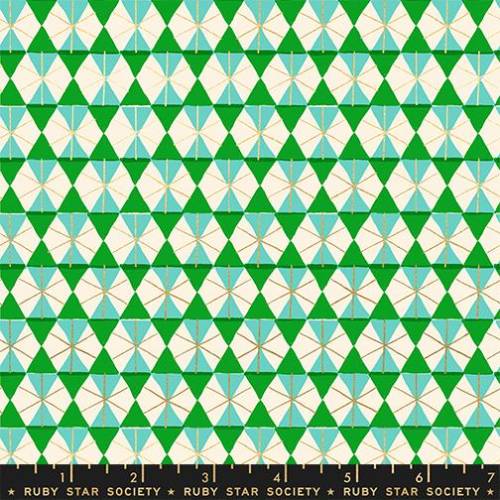 Ruby Star Society: Merry Happy Happy Hexie - Metallic Verdant