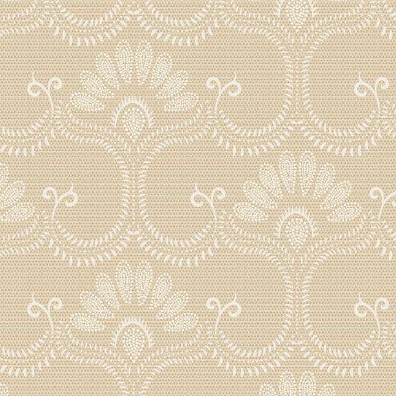 Anna B's Indigos Flower On Canvas - Beige