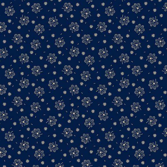Anna B's Indigos Spikey Flowers - Navy