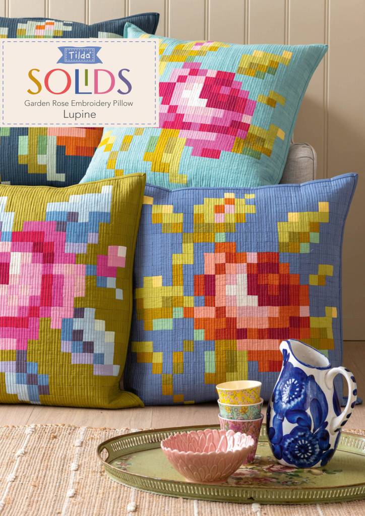 Garden Rose Embroidery Pillow - Lupine