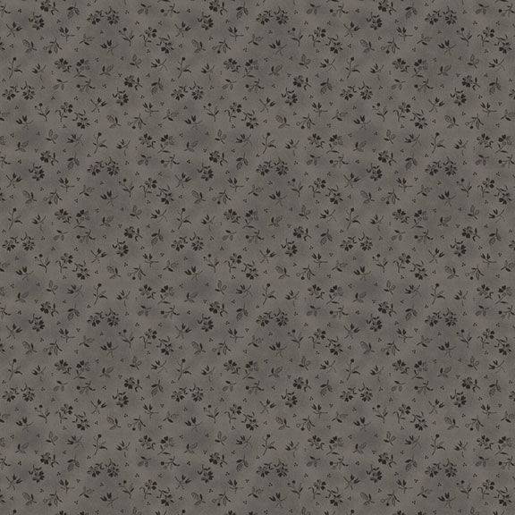 Black Sheep Cottons Country Flowers - Gray