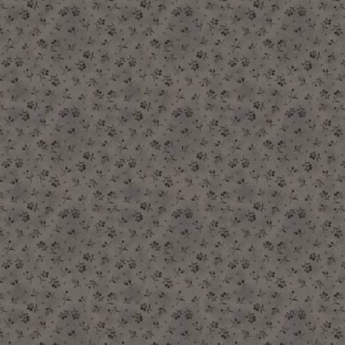 Black Sheep Cottons Country Flowers - Gray