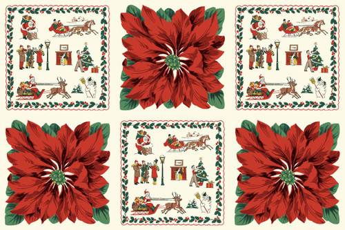 Greetings at Christmastide Christmas Blocks 24" Panel - Multi