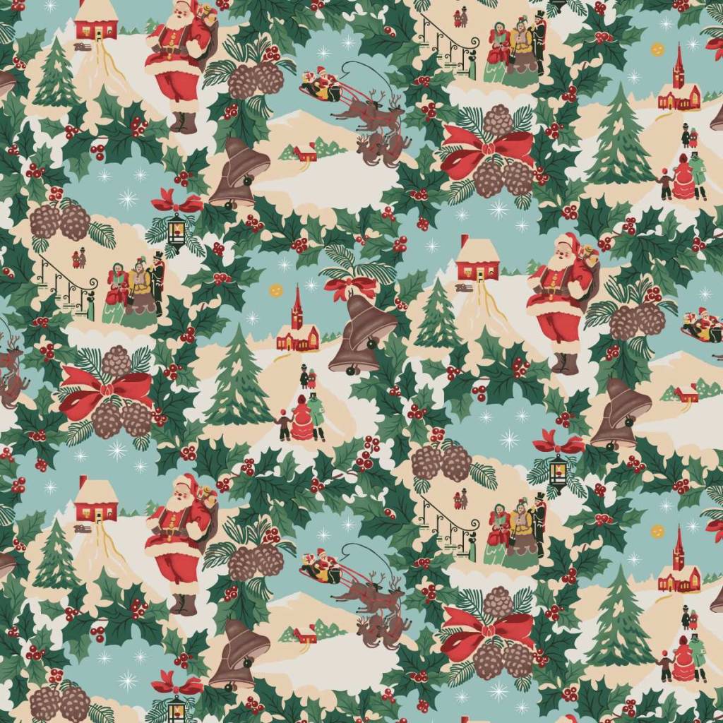 Greetings at Christmastide Santa Scenic - Multi