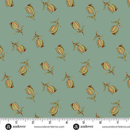 Jingle Bell Ornamental Tulips Vintage Blue