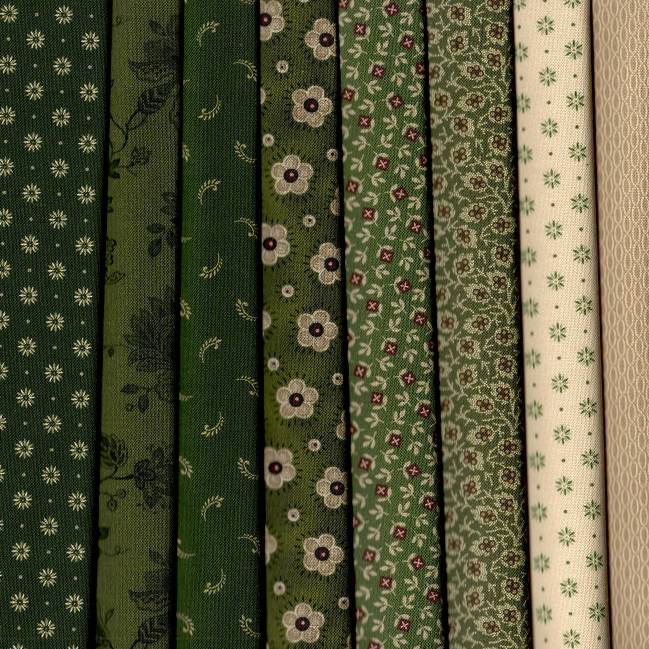 Old Village Greens Fabric Pack - 8 Fat Quarters