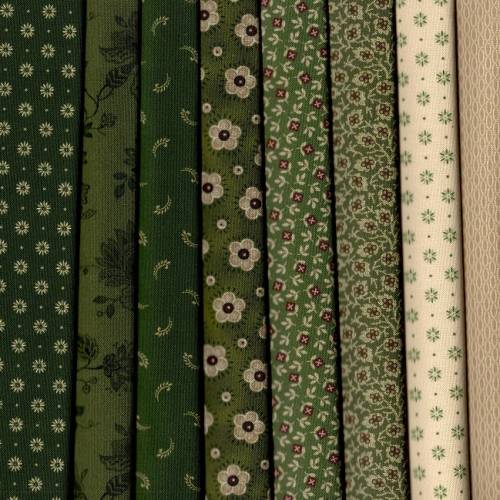 Old Village Greens Fabric Pack - 8 Fat Quarters