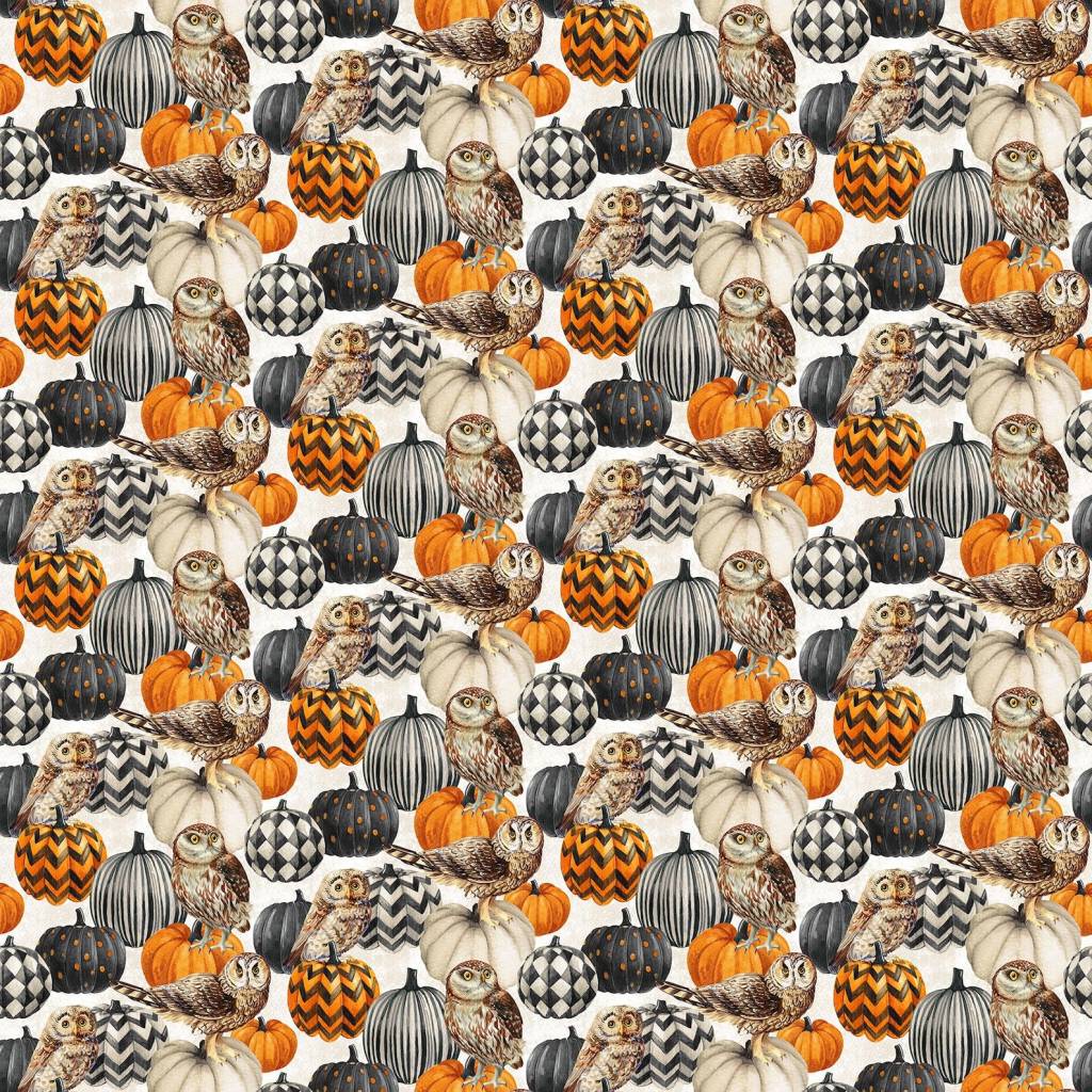 Night Owl Owl & Pumpkin - Cream/Multi