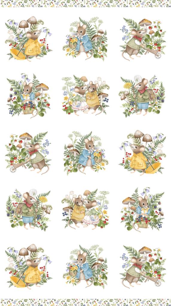 Country Mouse 24" Panel - White
