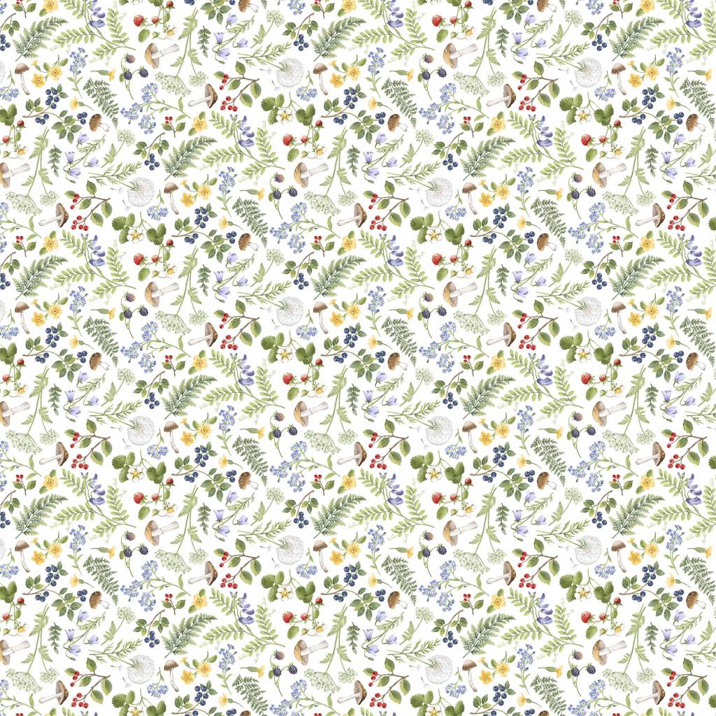 Country Mouse Floral Fern Toss - White