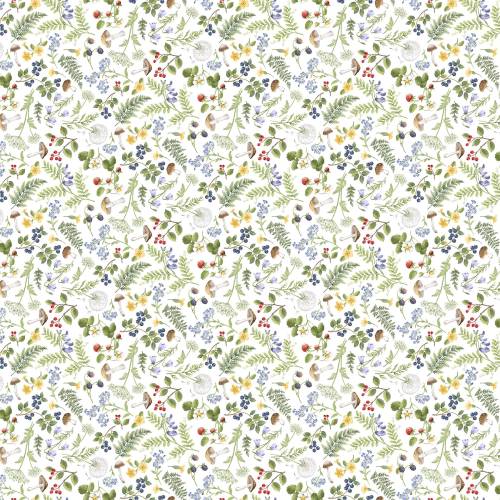 Country Mouse Floral Fern Toss - White