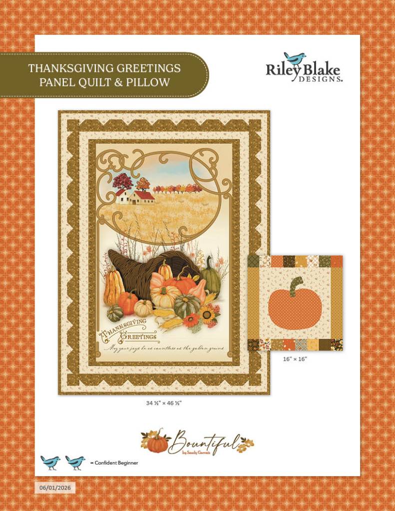 Thanksgiving Greetings Panel Quilt & Pillow - FREE PATTERN DOWNLOAD