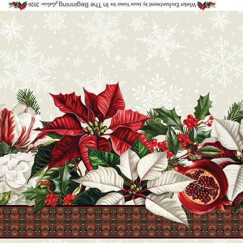 Winter Enchantment Border - Cream