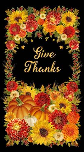 Give Thanks Metallic Panel 24" Black