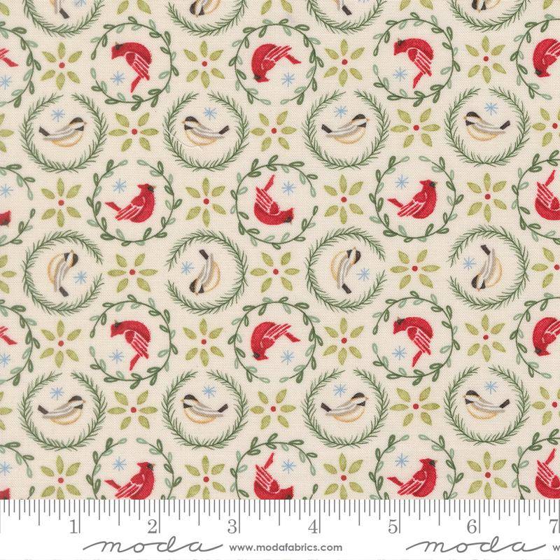 When Snow Falls Tiny Birds in Wreaths - Snowy White