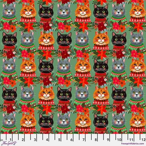 Christmas Pets Christmas Cats - Sage