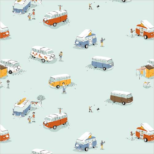 Heather Ross Favorites Bus - Aqua