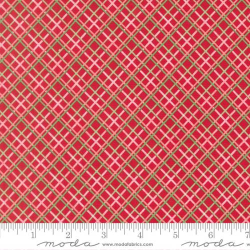 Merrily On High Pretty Plaid Paper - Christmas Red
