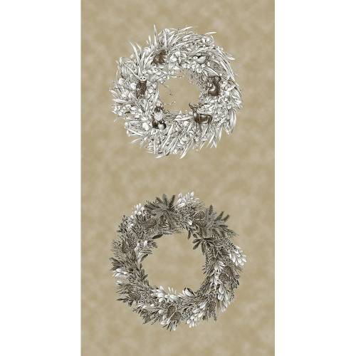 Holiday Flourish - Forest Glen 24" Panel - Wheat