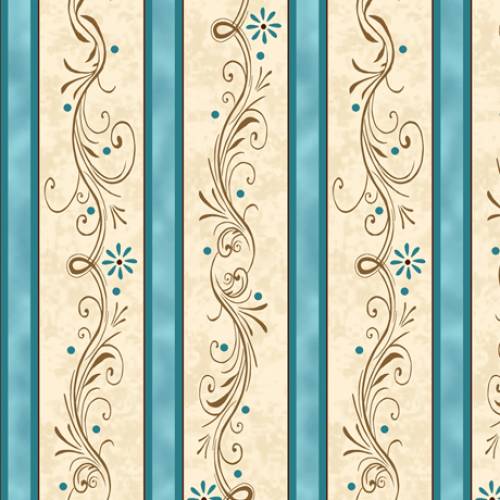 Amazing Grace Decorative Scroll Stripe Teal
