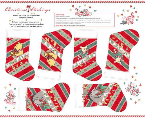 Christmas at Pooh Corner Christmas Stockings 36x44 Panel