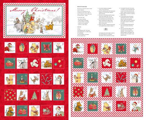 Christmas at Pooh Corner Advent Calendar 36x44 Panel