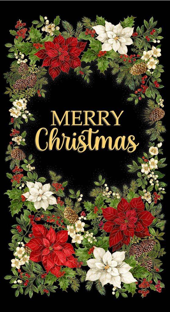 Merry Christmas 24" Panel - Black
