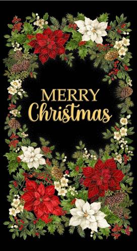 Merry Christmas 24" Panel - Black