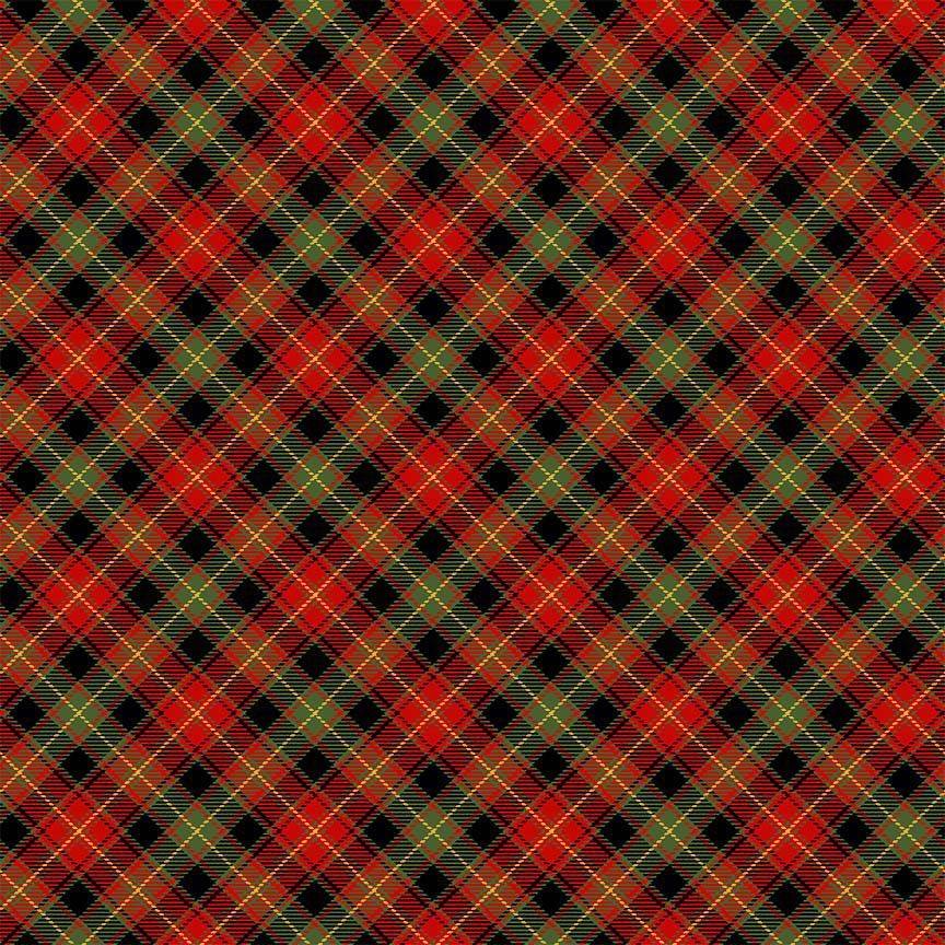 Merry Christmas Bias Tartan Plaid - Metallic Holiday