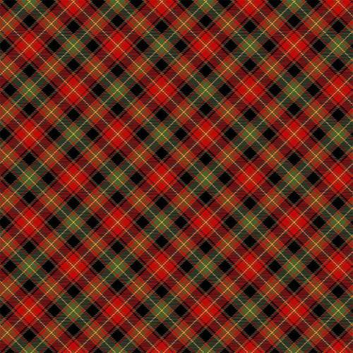 Merry Christmas Bias Tartan Plaid - Metallic Holiday