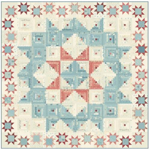 Pioneer Log Cabin Quilt Kit - Patriotic