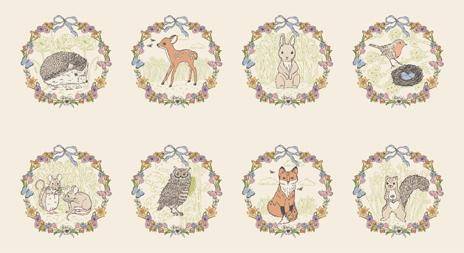 My Secret Garden Animal Panel 24" x 44" - Cloud