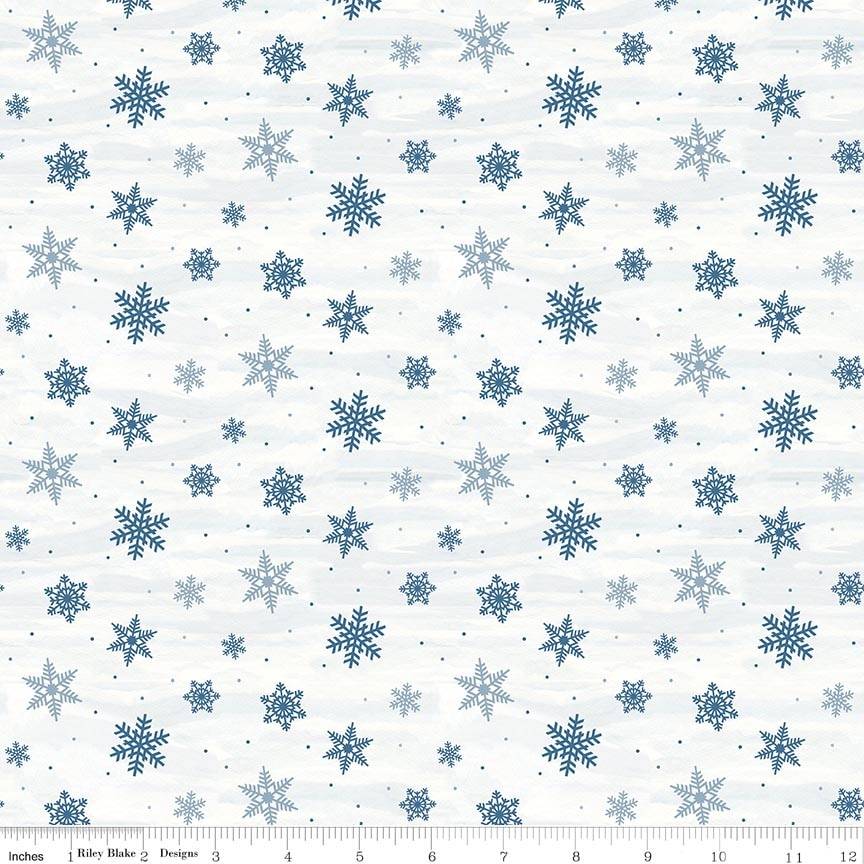 Covered Bridges in Winter Snowflakes - Snow