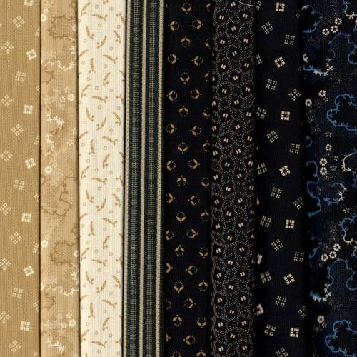 Indigo Schoolhouse Fabric Pack - 8 Fat Quarters