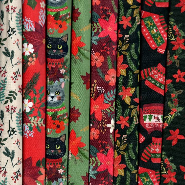 Christmas Pets Fabric Pack - 8 Fat Quarters