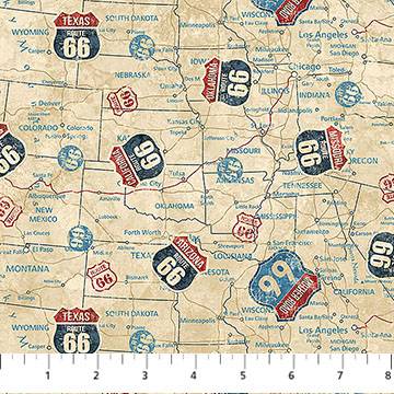 Historic Route 66 Route Signs - Cream Multi