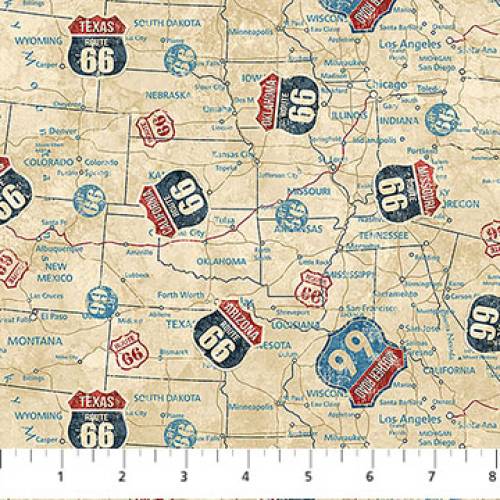 Historic Route 66 Route Signs - Cream Multi