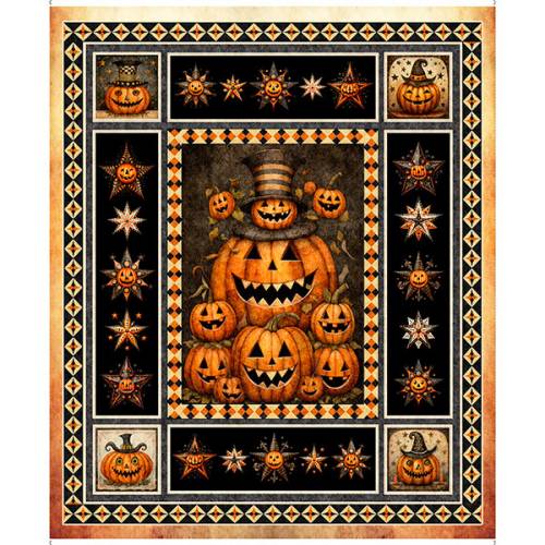 Jeepers Creepers Pumpkin Panel 36" - Orange