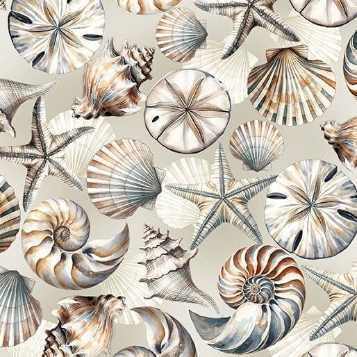 Coastal Escape Seashell Serenade 108" - Neutral