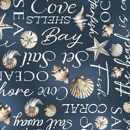 Coastal Escape Coastal Words - Dark Blue