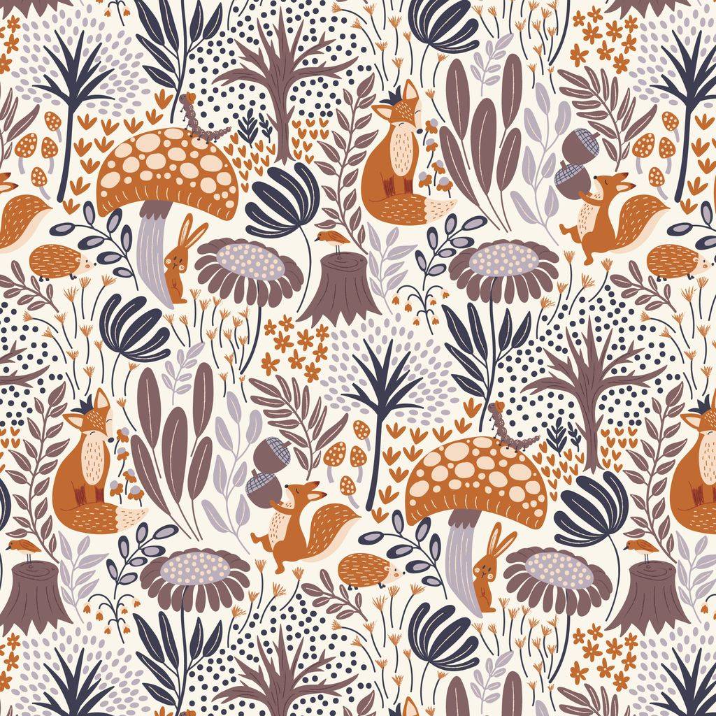 Whimsical Forest Floor The Woodlander's Tale - Ivory