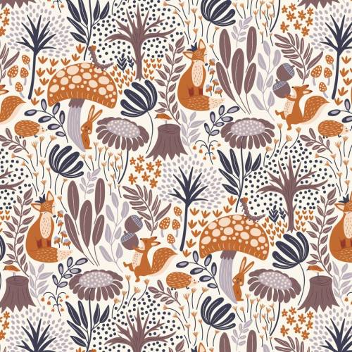 Whimsical Forest Floor The Woodlander's Tale - Ivory