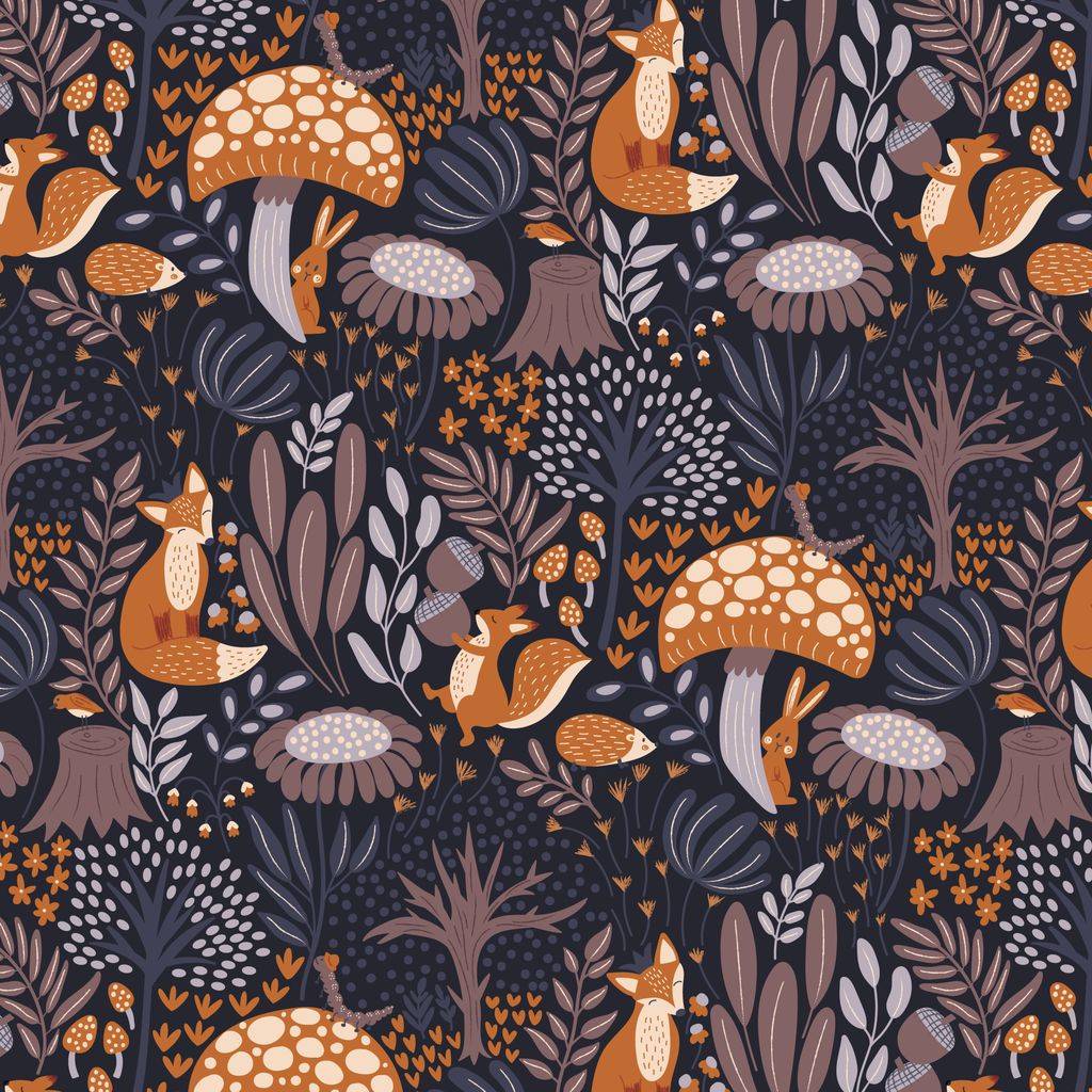 Whimsical Forest Floor The Woodlander's Tale - Midnight