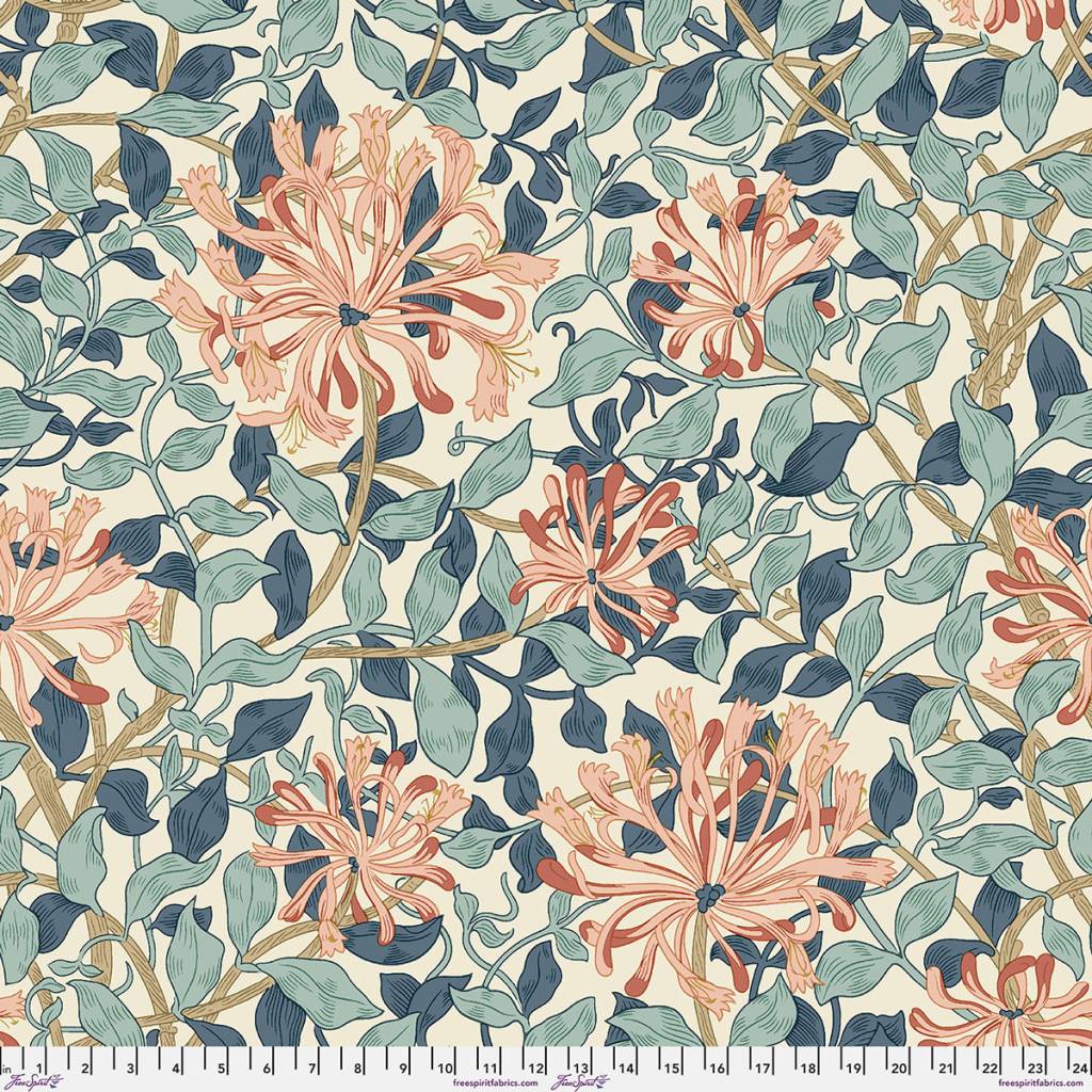 William Morris 108 Honeysuckle - Aqua