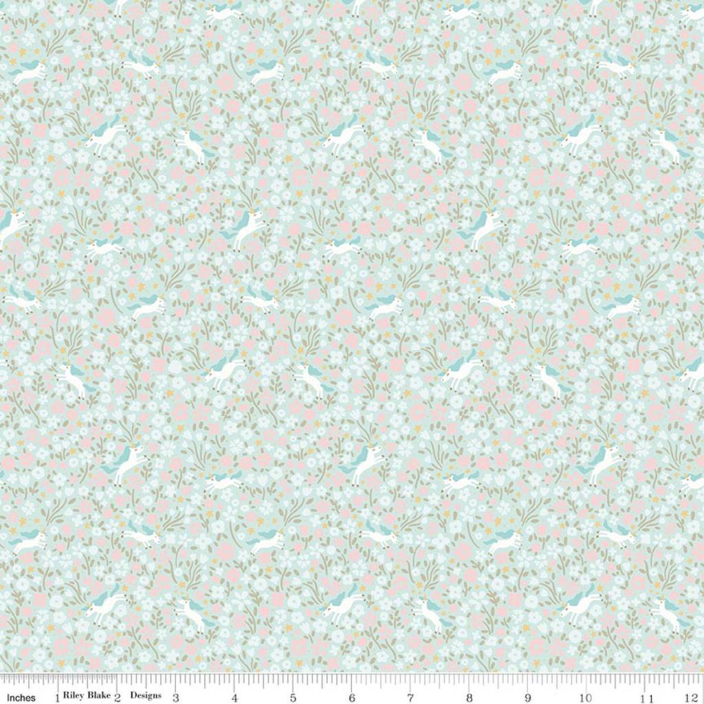 Little Posies Unicorns - Aqua