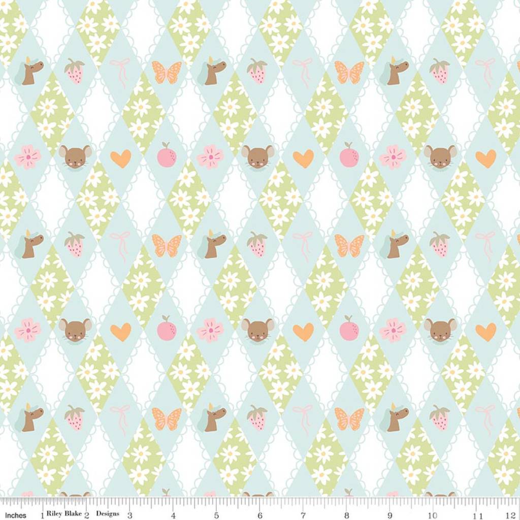 Little Posies Diamonds - Aqua
