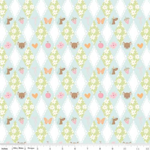 Little Posies Diamonds - Aqua