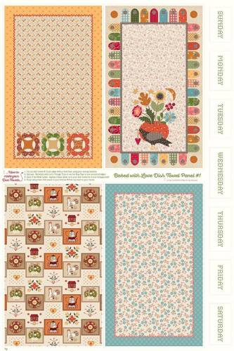 Baked With Love Home Dec Dish Towel Panel #1 - 36" x 54"